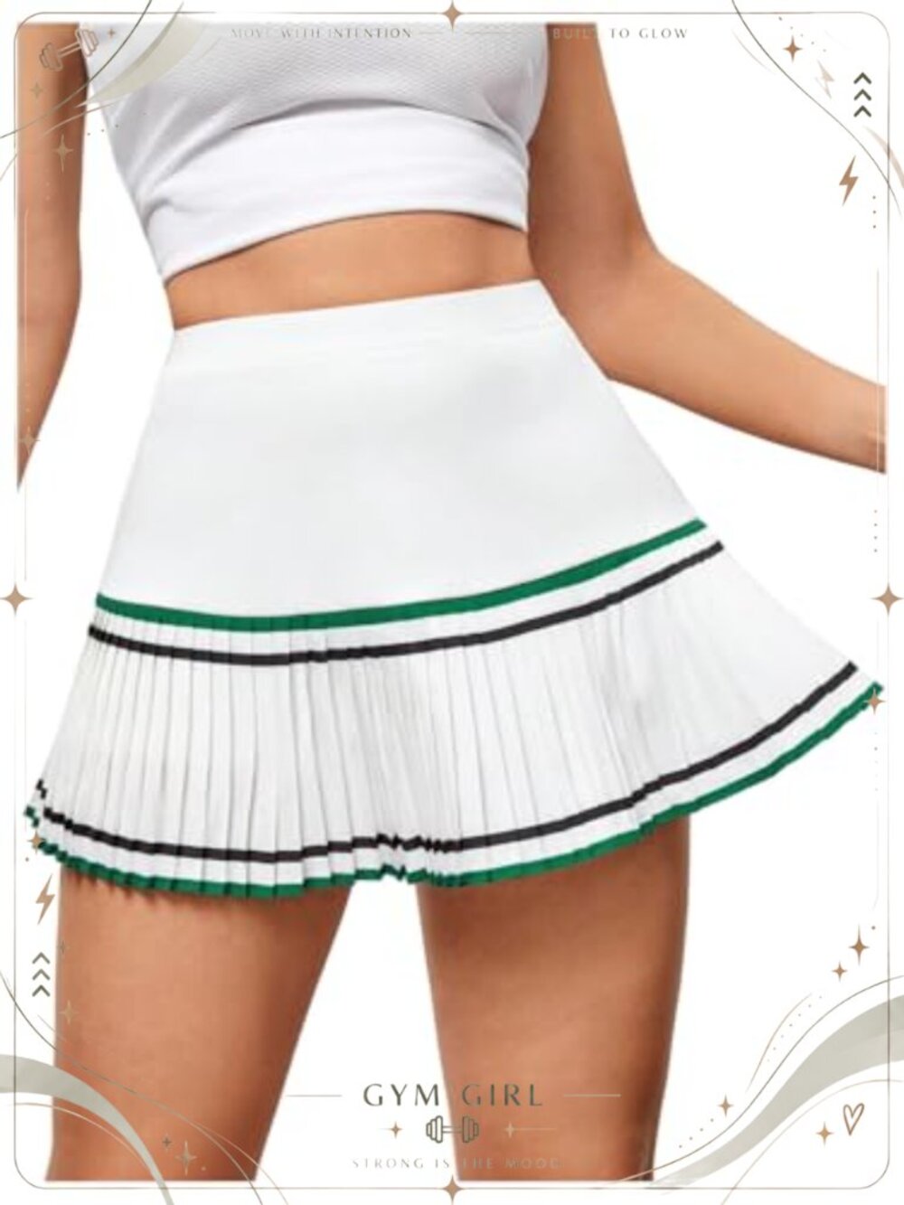 Women's High Rise Pleated Tennis Skort Mini Athletic Skirt with Pockets